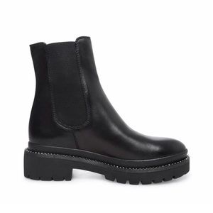 Fable Black Leather Boots - Steve Madden